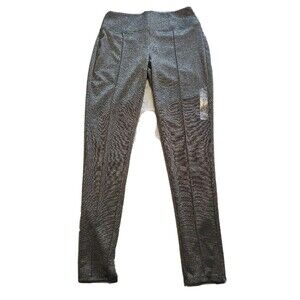 Womens Dessy Leggings Sz M Metallic Silver Pull On Mid Rise Apt 9